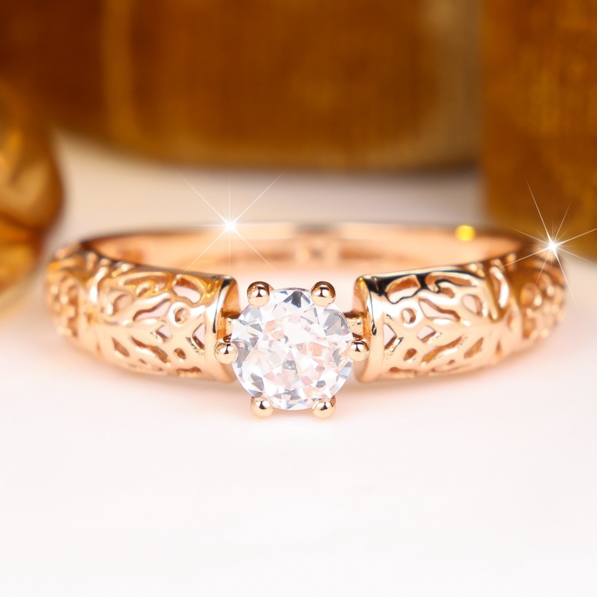 Men's Elegant Openwork Filigree Single Ring, Fashion Accessory